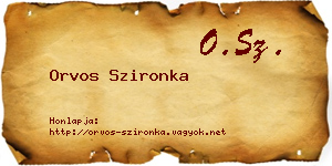 Orvos Szironka névjegykártya